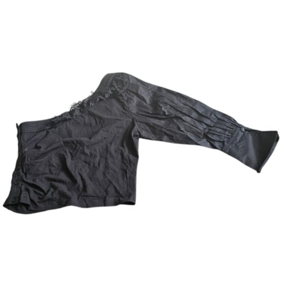 Black By Anthropologie Women's One Shoulder Puff-Sleeve Top - Picture 2 of 10